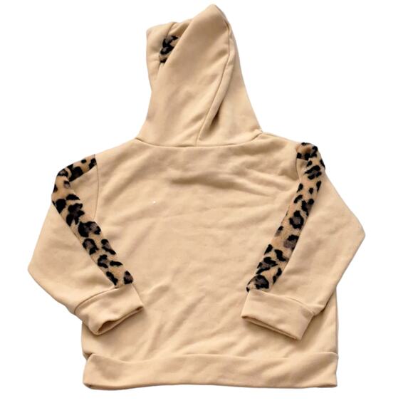 $2 For $5 Sale Kids Tan Faux Animal Print Mama's Bestie Hoodie Size 3T - Picture 5 of 7